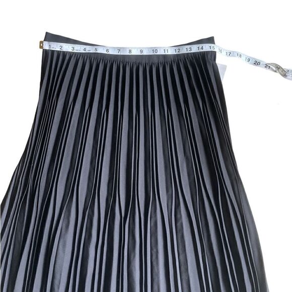 Adrianna Papell Women's Solid Variegated Pleated Twill Skirt Size L - Picture 7 of 8